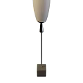Modern Floor Lamp With White Shade Black Stand And Square Base 3d model