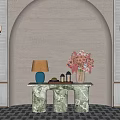 CCD Hotel End View Table Ornaments Floral Moss Combination Tree Table Lamp Floral Moss Ball Table 3d model