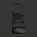 Women's High Heel Sandals With Crisscross Straps Block Heel And Woven Platform Sole