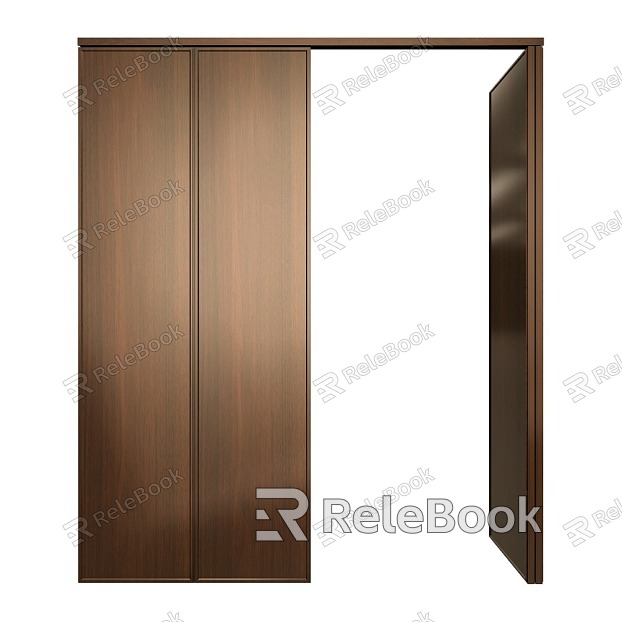 Mid-ancient style solid wood flat door model