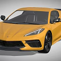 Yellow Sports Car With Sleek Exterior Sharp Headlights And Black Wheels