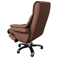 Brown Leather Office Chair with Ergonomic Armrests Adjustable Recline and Swivel Base