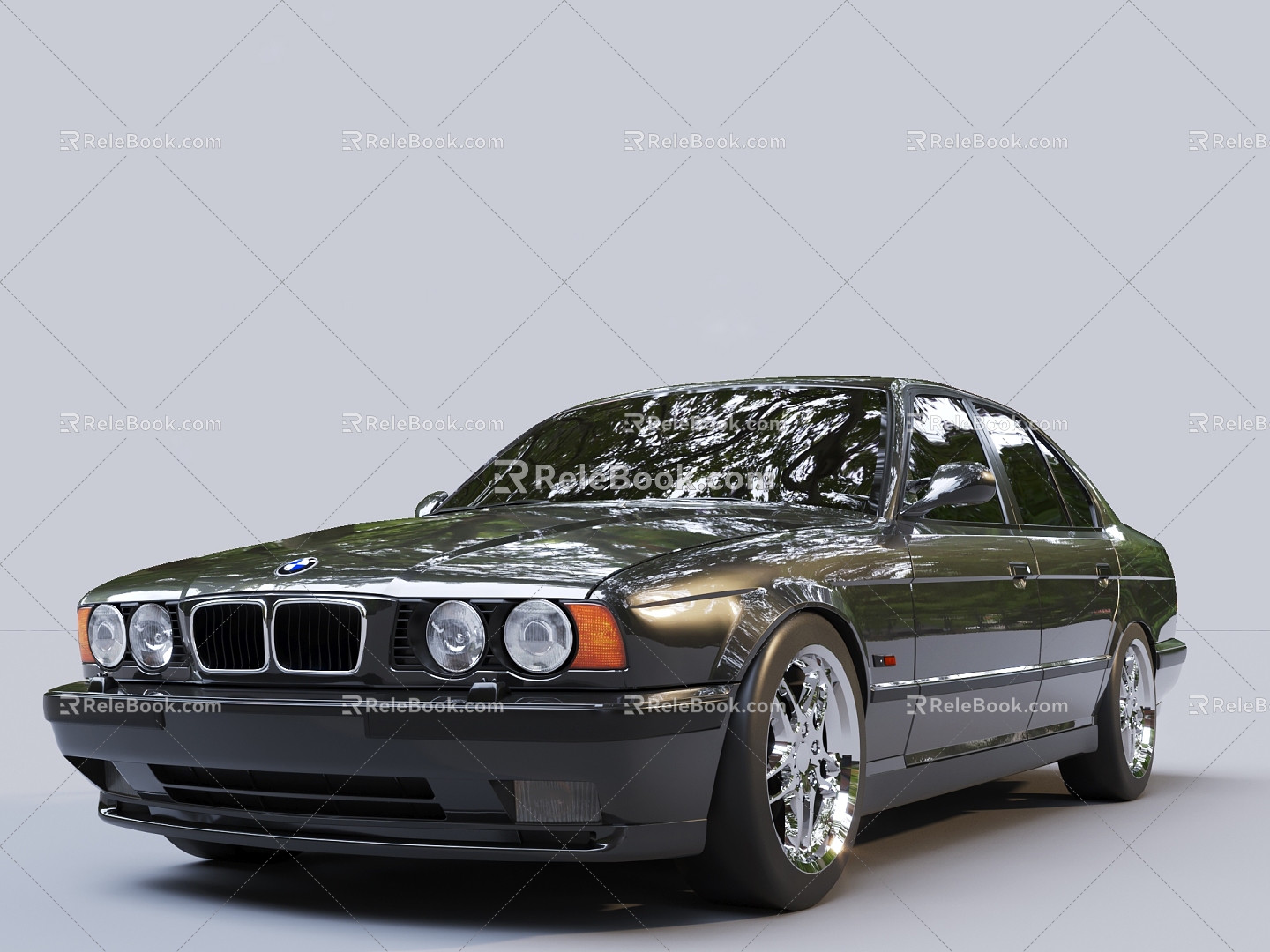 Black Car BMW Sedan 3d model