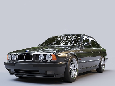 Black Car BMW Sedan 3d model