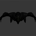 Sleek Black Armored Weapon Model Featuring Intricate Design And Sharp Headpiece