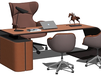 Modern office desks and chairs leadership desks and chairs class desks 3d model