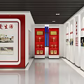 New Era Party Building Culture Propaganda Wall With Red Background Golden Calligraphy And Prosecution Spirit