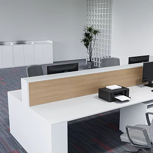 Office Desk Printer Office Chair 3d model
