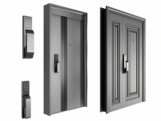 Door Entry Door Password Door Bedroom Door Stainless Steel Door Single Door Minimalist Door Combination 3d model