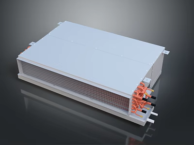High Performance Computer Power Supply With White Enclosure Heat Sink Design And Orange Cables 3d model
