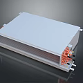 High Performance Computer Power Supply With White Enclosure Heat Sink Design And Orange Cables 3d model