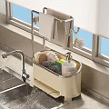 Kitchen Organizer with Storage Caddy Sponge Soap and Towel Rack Near Sink
