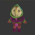 Owl Character With Hooded Cloak Brown Outfit And Leather Boots 3D Model Design