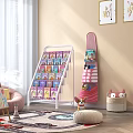 White Staircase Bookcase With Organized Princess Storybooks For Children's Bedroom Storage