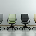 Modern Multiple Colors Mesh Back Office Chairs With Swivel Wheels In Row