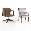Brown And Gray Upholstered Office Chairs With Armrests And Five Star Four Leg Bases