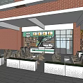 Bubble Tea Shop With Green Signage Cozy Interior Counter Drinks Display And Customer Seating