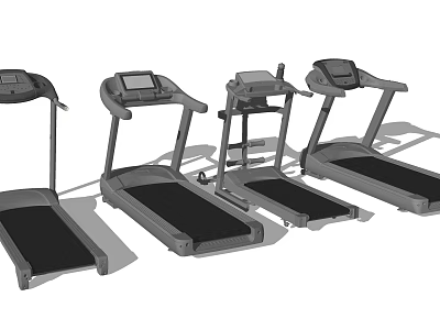 Sports Equipment Various Treadmill Models With Digital Screens For Home Gym Fitness 3d model