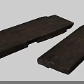 Two Natural Wooden Stone Slabs With Rustic Texture And Handcrafted Finish