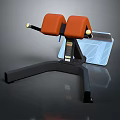 Professional Leg Exercise Machine With Orange Pads Black Frame And Blue Platform 3d model
