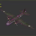 Green Military Airplane Twin Engine Propeller With White Cross Markings On Dark Reflective Surface