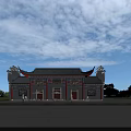Traditional Ancient Chinese Architecture Featuring Ornate Roof Red Doors And Decorative Details
