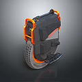 Futuristic Electric Unicycle Design With Black Body Orange Frame Large Wheel And Pedal