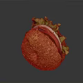 Appetizing Hamburger With Golden Toasted Sesame Seed Bun Fresh Lettuce And Ripe Tomato Slices