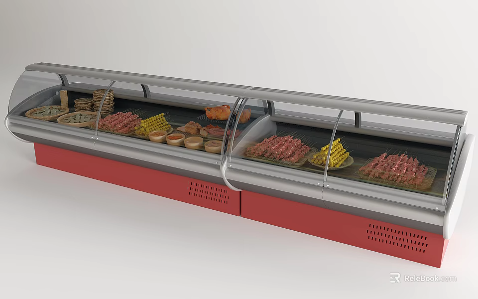 Commercial Display Freezer With Glass Door For Meat And Various Foods 3d model 