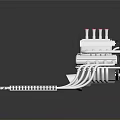 Chrome Plated Automotive Engine Component With Red Spark Plugs And Reflective Surface