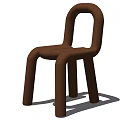 Modern Brown Accent Chair with Unique Curved Silhouette and Plush Upholstery Design
