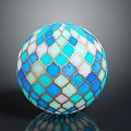 Blue White Gold Diamond Pattern Glossy Decorative Ornament For Home Decorative