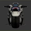 Futuristic White Silver Motorcycle With Red Rim Wheels Black Seat And Metallic Parts