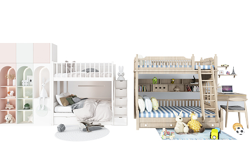 Modern Upper and Lower Bed Children's Upper and Lower Bed Combination 3d model