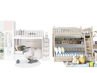 Modern Upper and Lower Bed Children's Upper and Lower Bed Combination 3d model