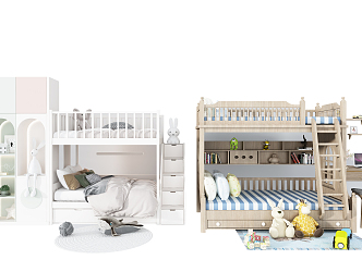 Modern Upper and Lower Bed Children's Upper and Lower Bed Combination 3d model