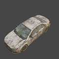 a car overgrown with weeds 3d model