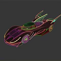 Sleek Black Futuristic Car With Streamlined Design Illuminated Lines And Rear Wings