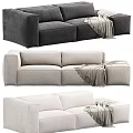 modern double sofa fabric double sofa 3d model