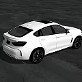 White BMW SUV Coupe With Sleek Exterior Design Parked On Black Asphalt