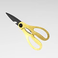 Industrial Scissors With Golden Handle And Black Blade For Precision Cutting