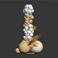 Elegant Door Arch Decoration With Golden Accents Pearls Crystals And Pine Leaf Ornaments