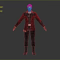 Male Character In Red And Black Coat With Black Pants Boots And Gloves