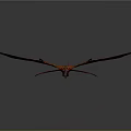 Fantasy Bird With Vibrant Red Orange Purple Wings And Unique Mythical Design