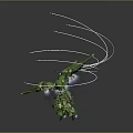 Green Fantasy Character Creature With Detailed Wings And Long Antennae 3D Model Design