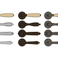 Various Decorative Door Handles With Different Materials And Classic Designs 3d model