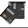 Modern Public Office Space Layout With Open Work Desks Conference Table And Green Plants