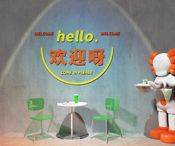 Pin-in Photo Wall Camping Pin-in Photo Wall Milk Tea Shop 3d model