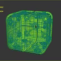 Neon Green Cube Shaped Household Organizer With Divided Compartments And Holes