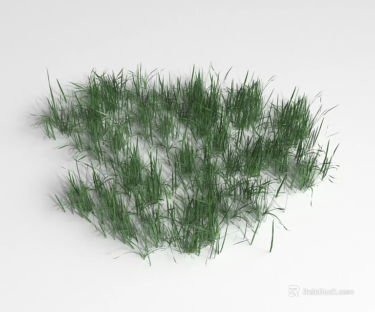 Lush Green Grass Cluster With Fresh Natural Leafy Texture And Vibrant Color 3d model 